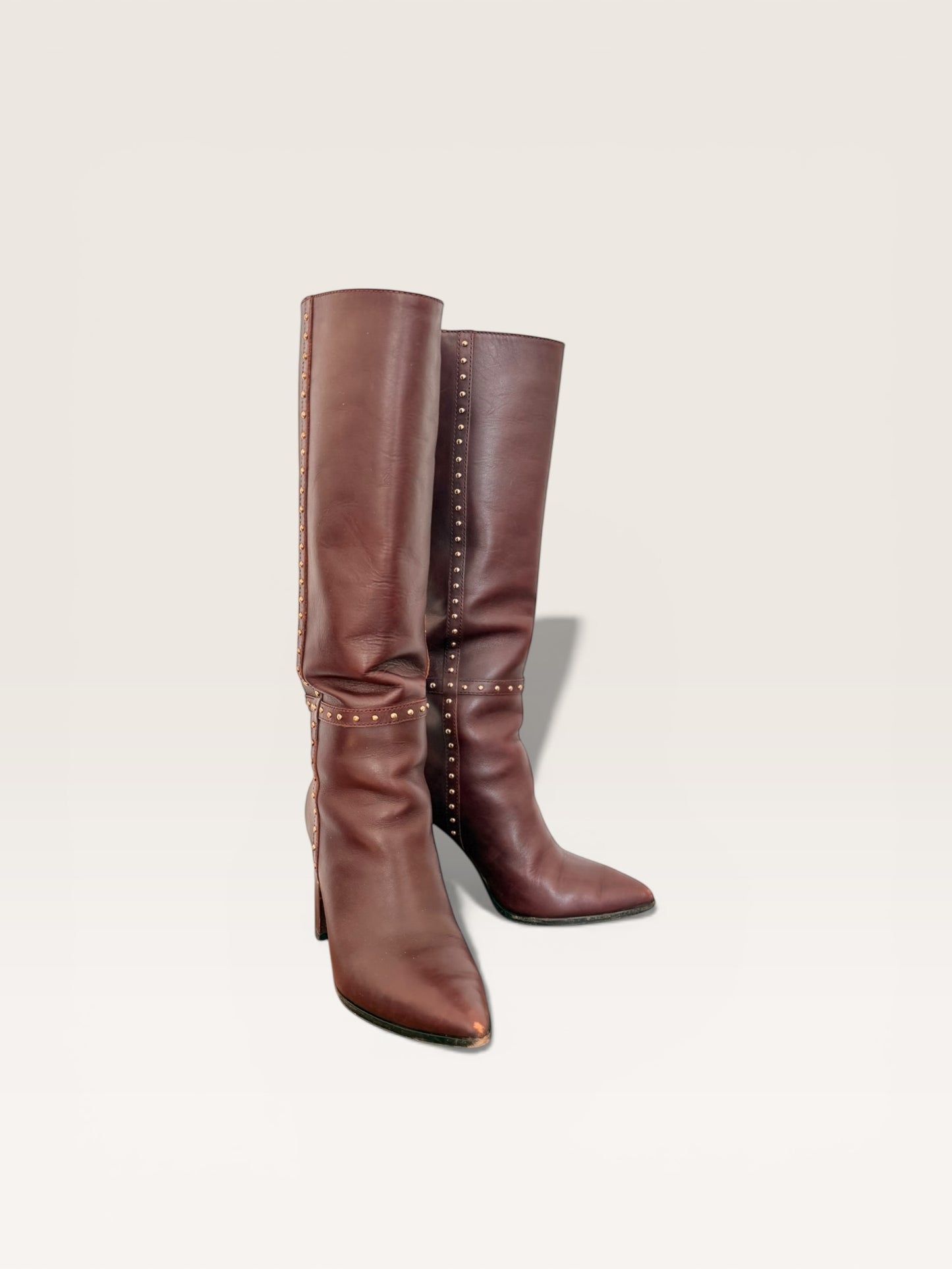 PAIGE Leather Studded Boots