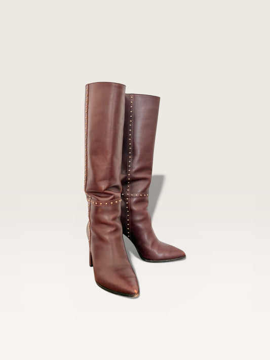 PAIGE Leather Studded Boots