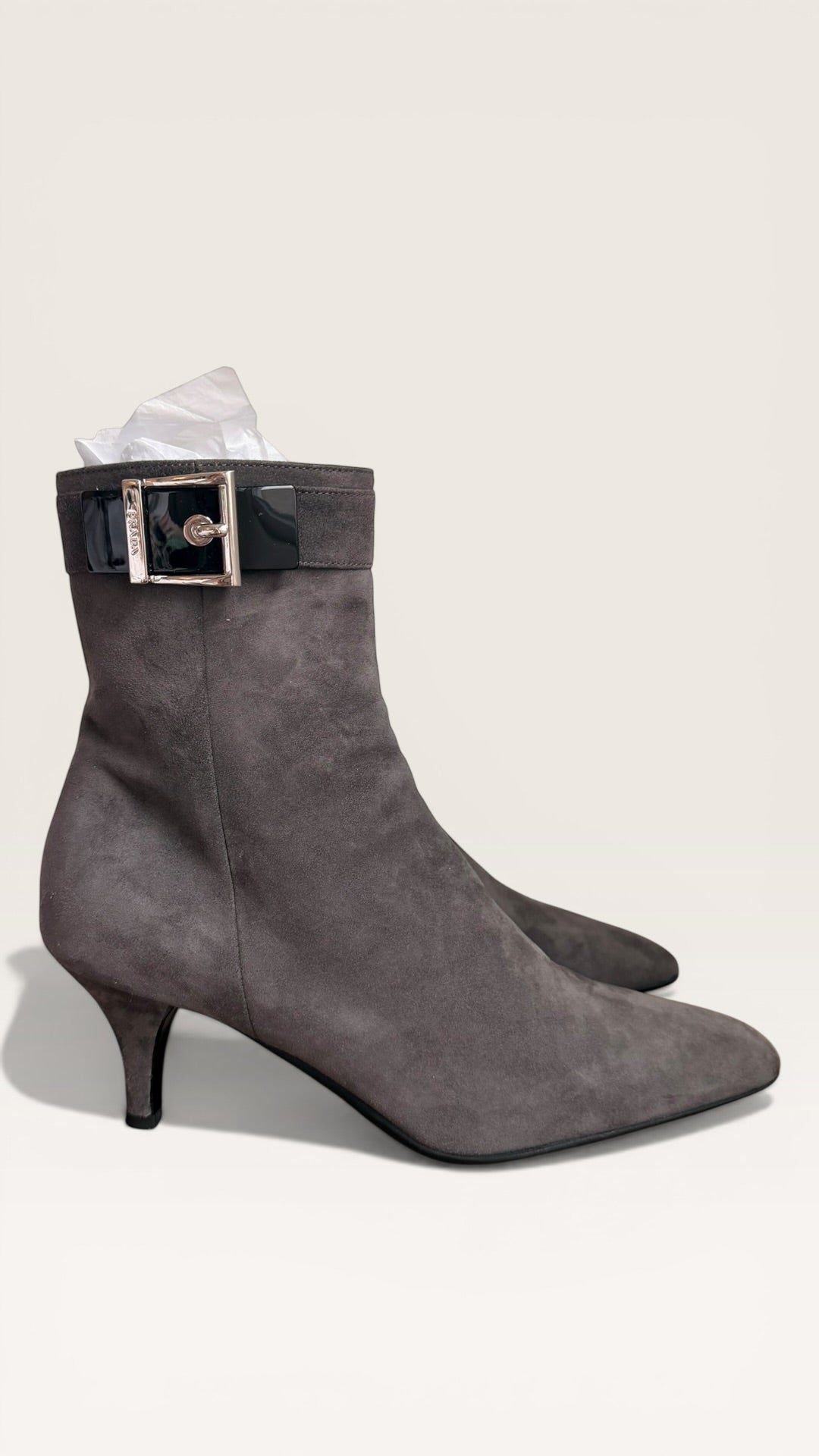 Prada Grey Suede Boots