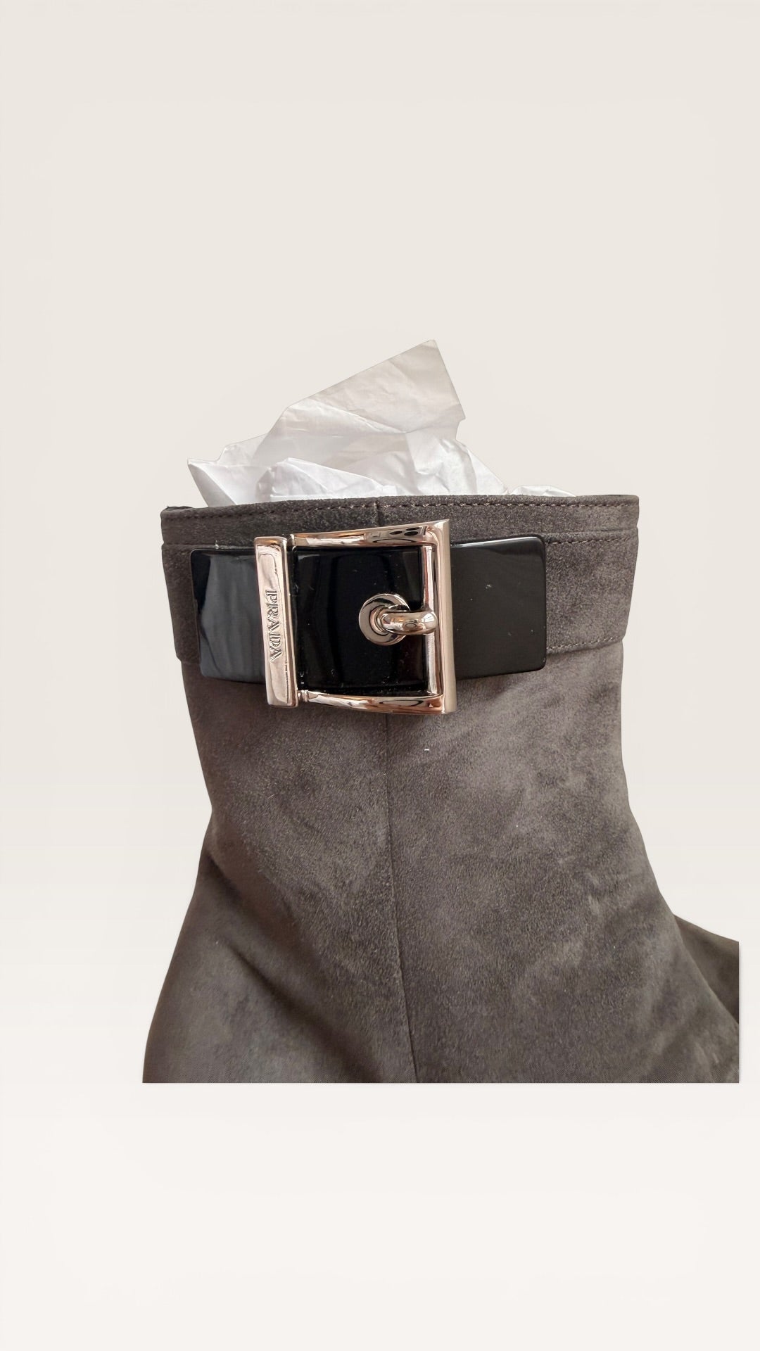 Prada Grey Suede Boots