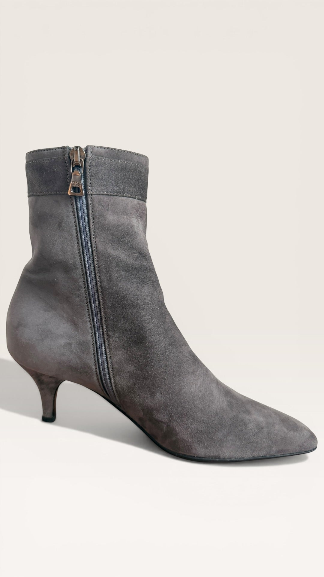 Prada Grey Suede Boots