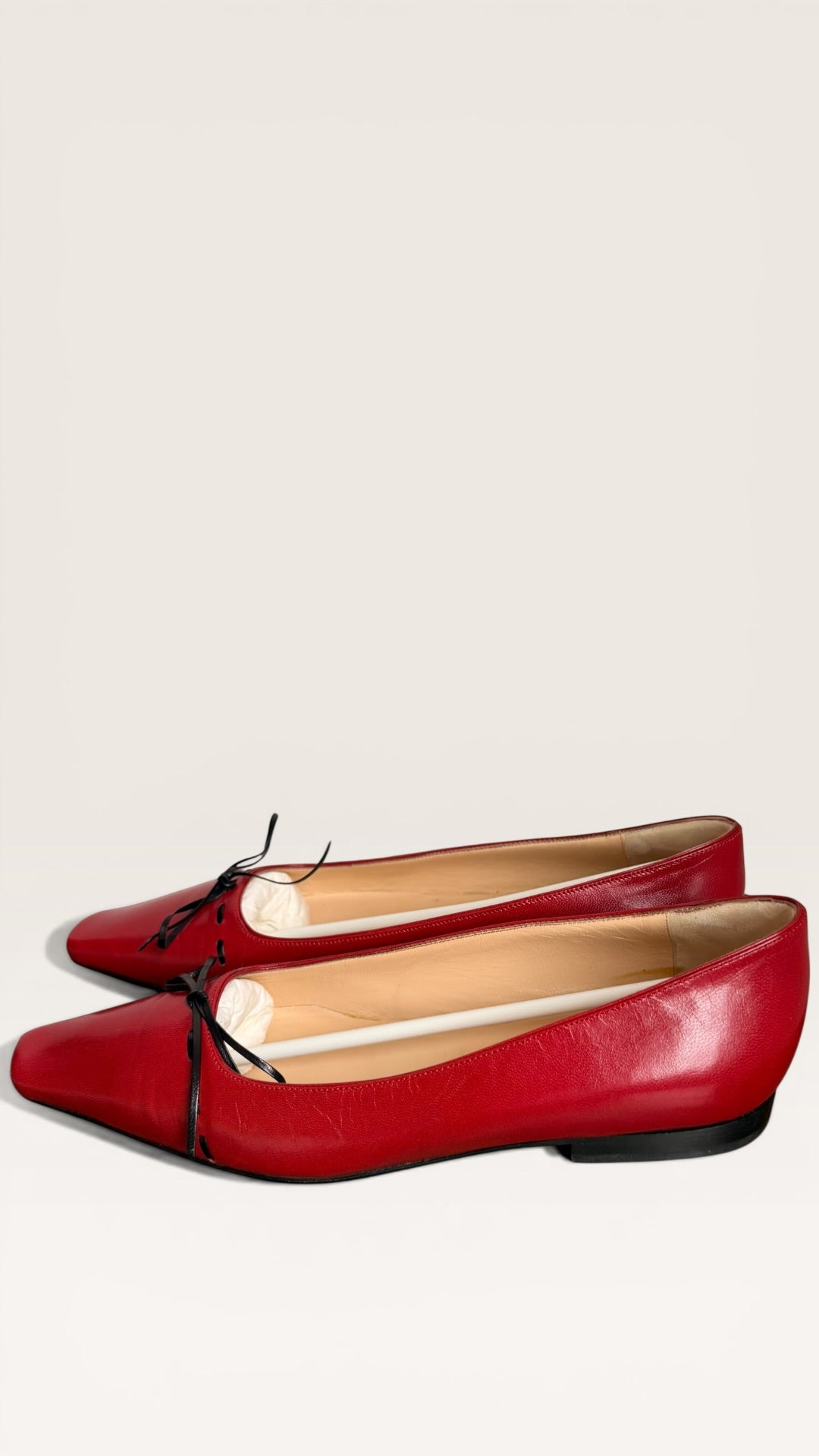 Jimmy Choo Red Leather Flats