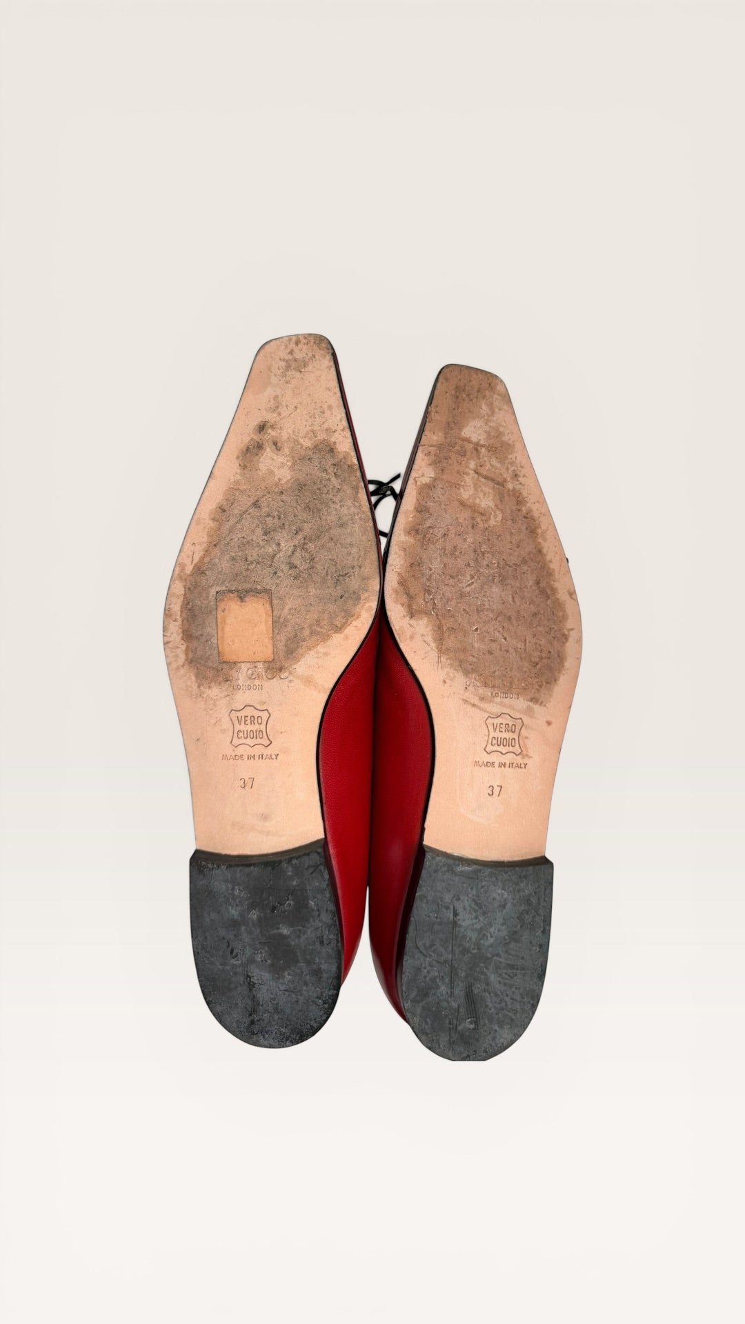 Jimmy Choo Red Leather Flats