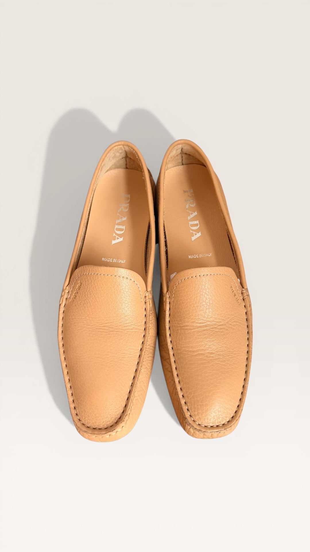 Prada Tan Genuine Leather Loafers