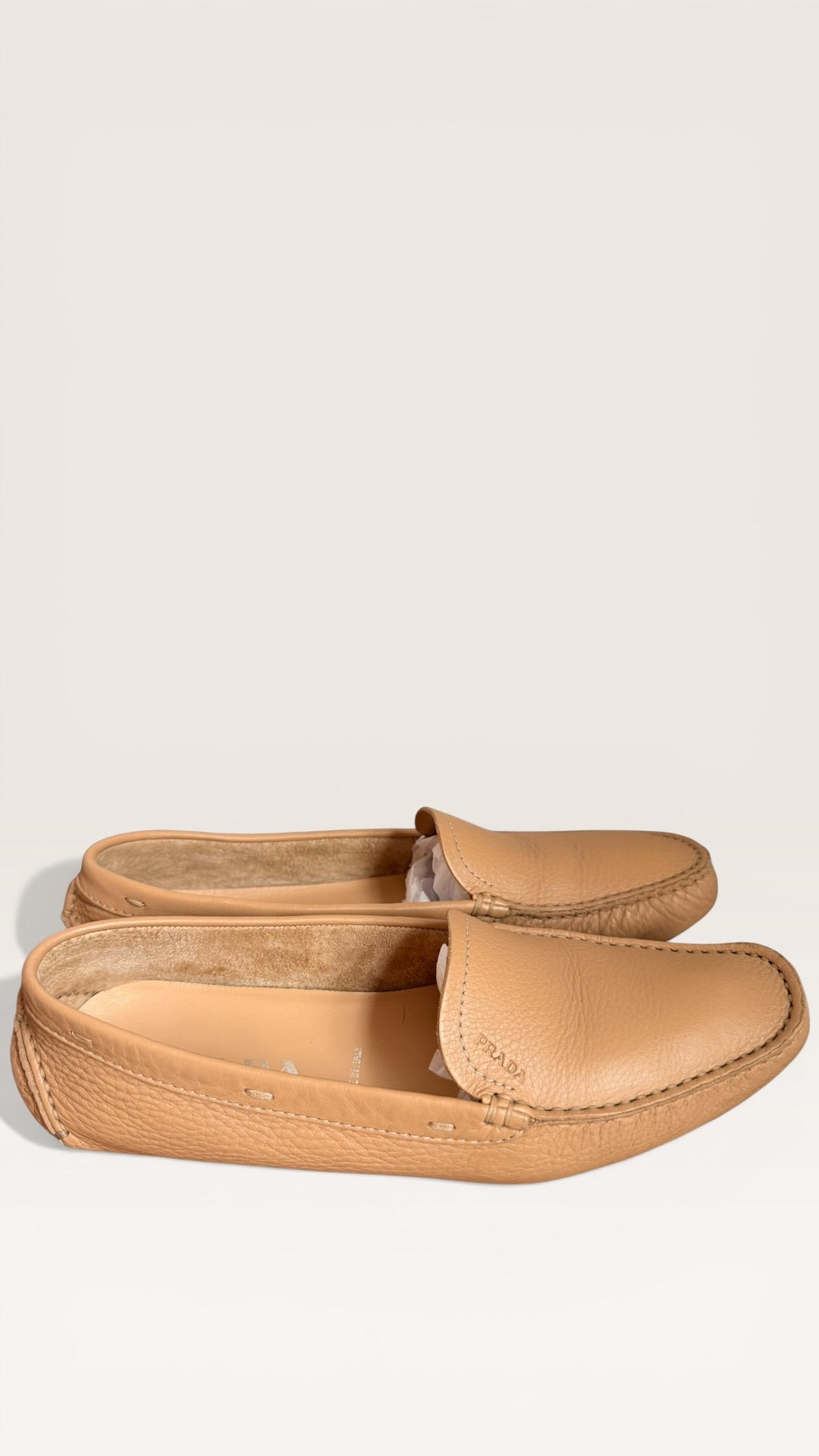 Prada Tan Genuine Leather Loafers