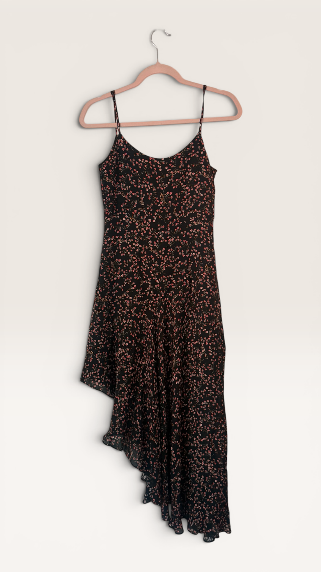 NICHOLAS Asymmetric Hem Silk Midi Dress